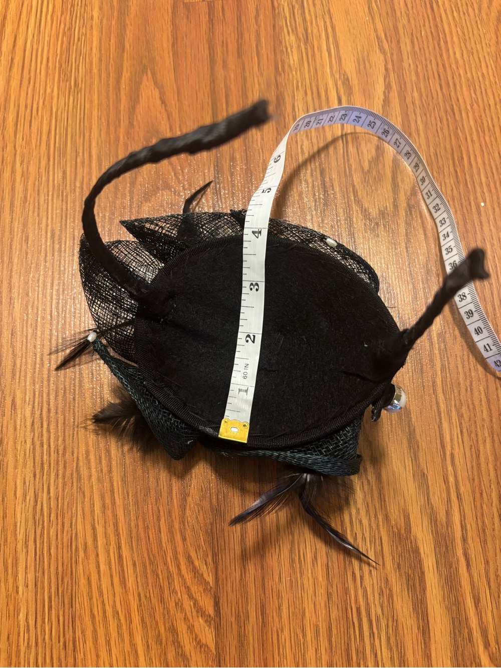 Dark Green Sinamay Fascinator Headband | Feathers | Derby Cocktail Hat - Picture 8 of 8